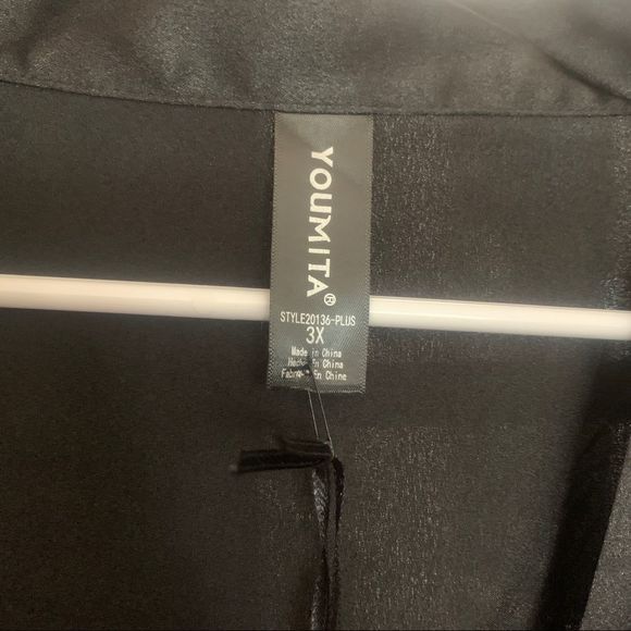 Sexy 2-Pc Robe + Slip (Nightie / Negligee) Set. Black Women's Plus Size 3X NWT - Picture 7 of 7